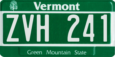VT license plate ZVH241