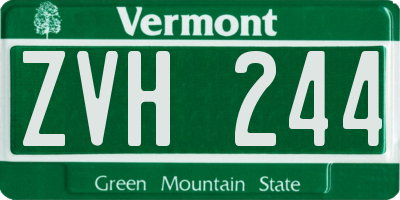 VT license plate ZVH244