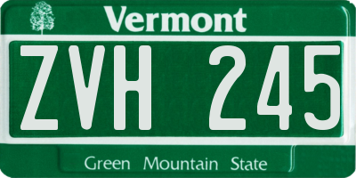 VT license plate ZVH245