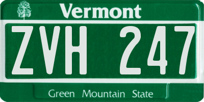 VT license plate ZVH247