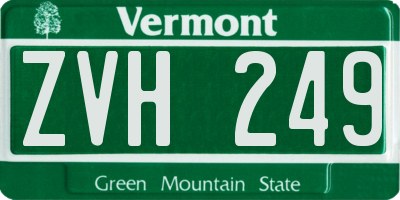 VT license plate ZVH249