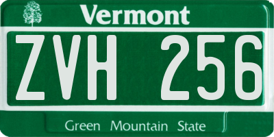 VT license plate ZVH256