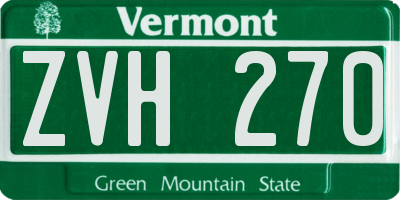 VT license plate ZVH270