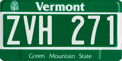 VT license plate ZVH271