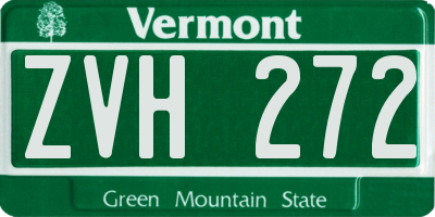 VT license plate ZVH272