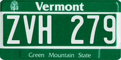 VT license plate ZVH279