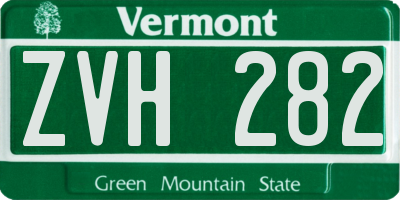 VT license plate ZVH282