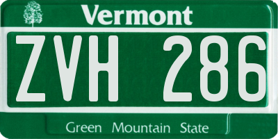 VT license plate ZVH286