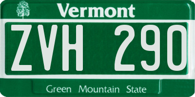 VT license plate ZVH290