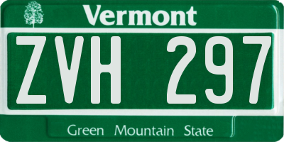 VT license plate ZVH297