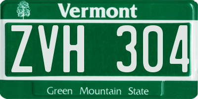 VT license plate ZVH304