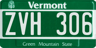 VT license plate ZVH306