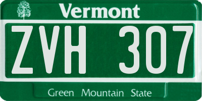VT license plate ZVH307