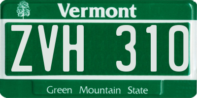 VT license plate ZVH310
