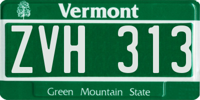 VT license plate ZVH313