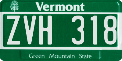 VT license plate ZVH318
