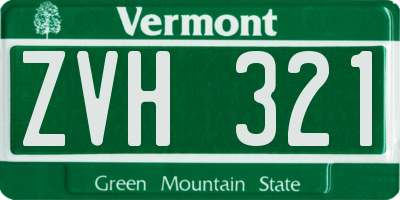 VT license plate ZVH321