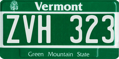 VT license plate ZVH323