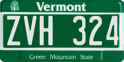 VT license plate ZVH324