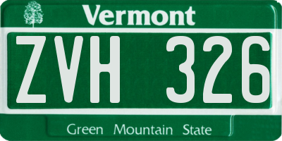 VT license plate ZVH326
