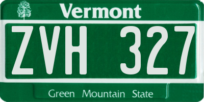 VT license plate ZVH327