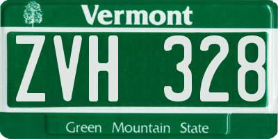 VT license plate ZVH328