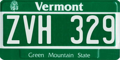VT license plate ZVH329