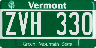 VT license plate ZVH330