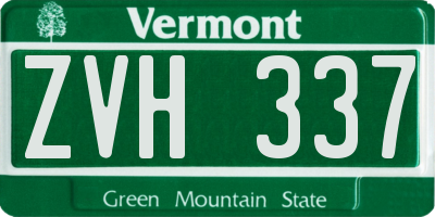 VT license plate ZVH337