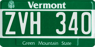 VT license plate ZVH340
