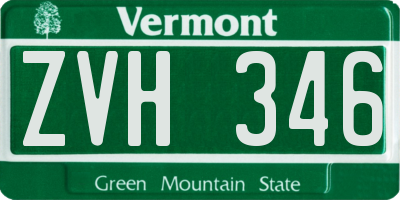 VT license plate ZVH346