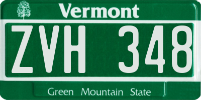 VT license plate ZVH348
