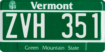 VT license plate ZVH351