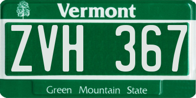 VT license plate ZVH367