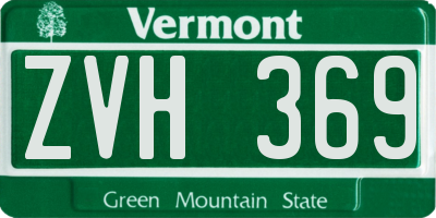 VT license plate ZVH369