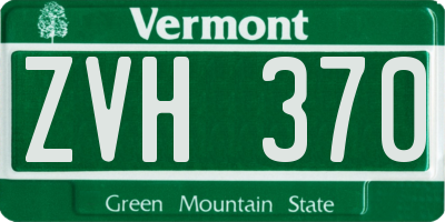 VT license plate ZVH370