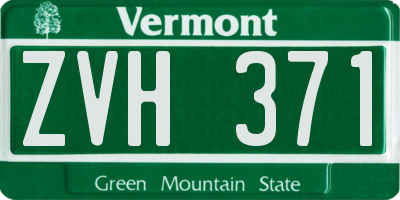 VT license plate ZVH371