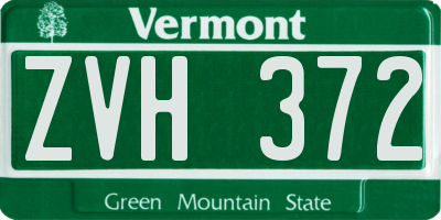 VT license plate ZVH372