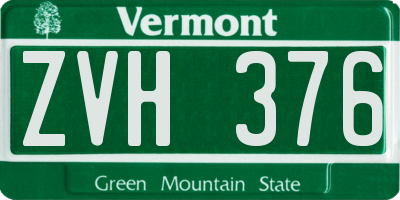 VT license plate ZVH376