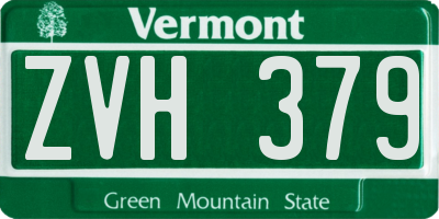 VT license plate ZVH379