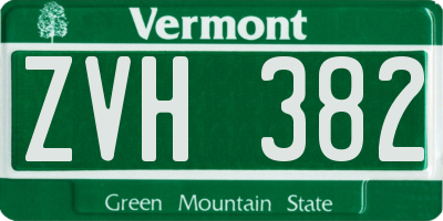 VT license plate ZVH382