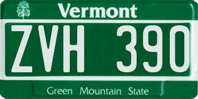 VT license plate ZVH390