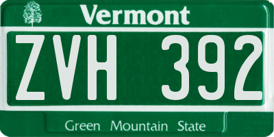 VT license plate ZVH392