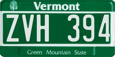 VT license plate ZVH394