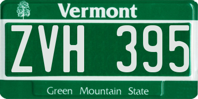 VT license plate ZVH395