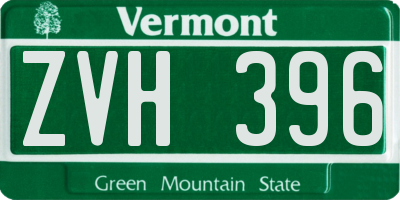 VT license plate ZVH396