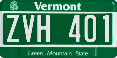 VT license plate ZVH401