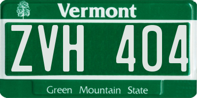 VT license plate ZVH404