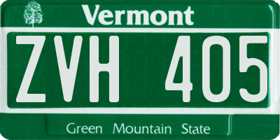 VT license plate ZVH405
