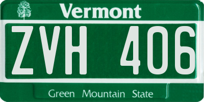 VT license plate ZVH406
